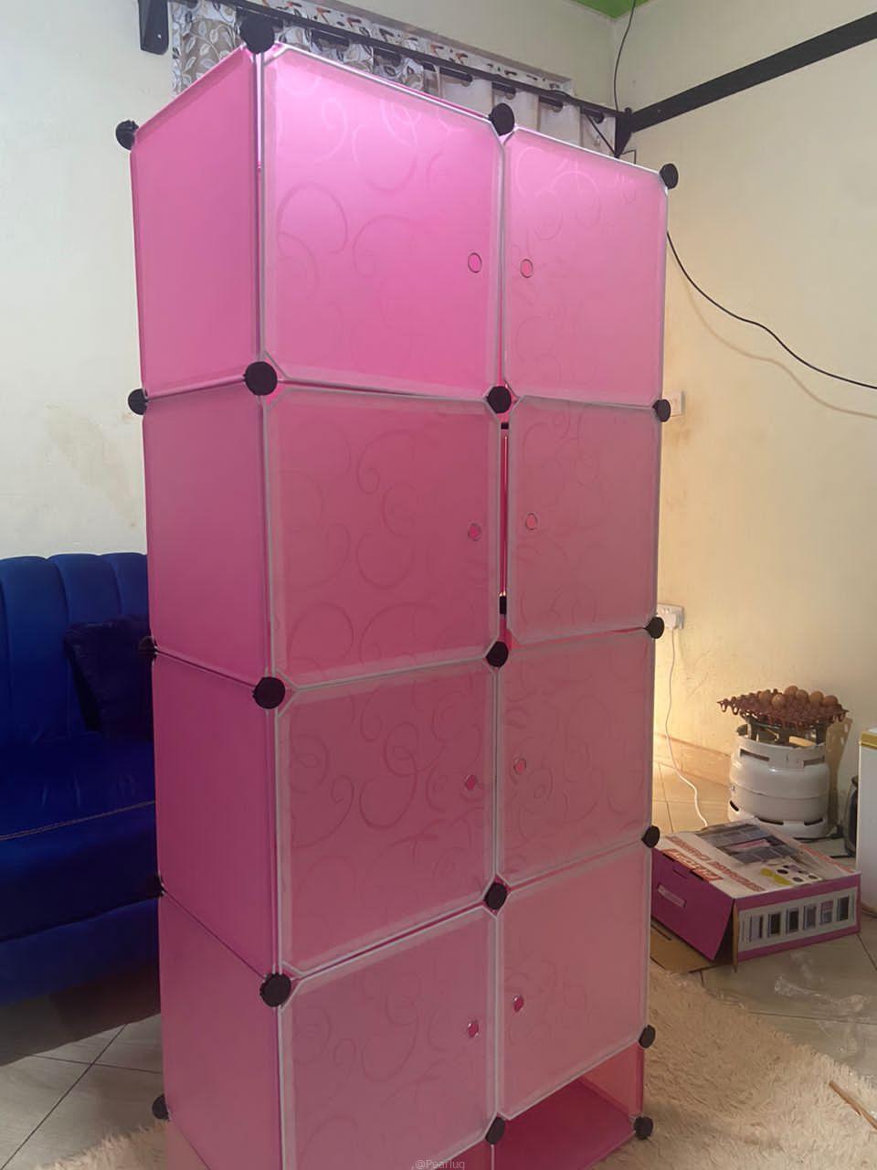 2colom plastic closet available ,pink, black and blue