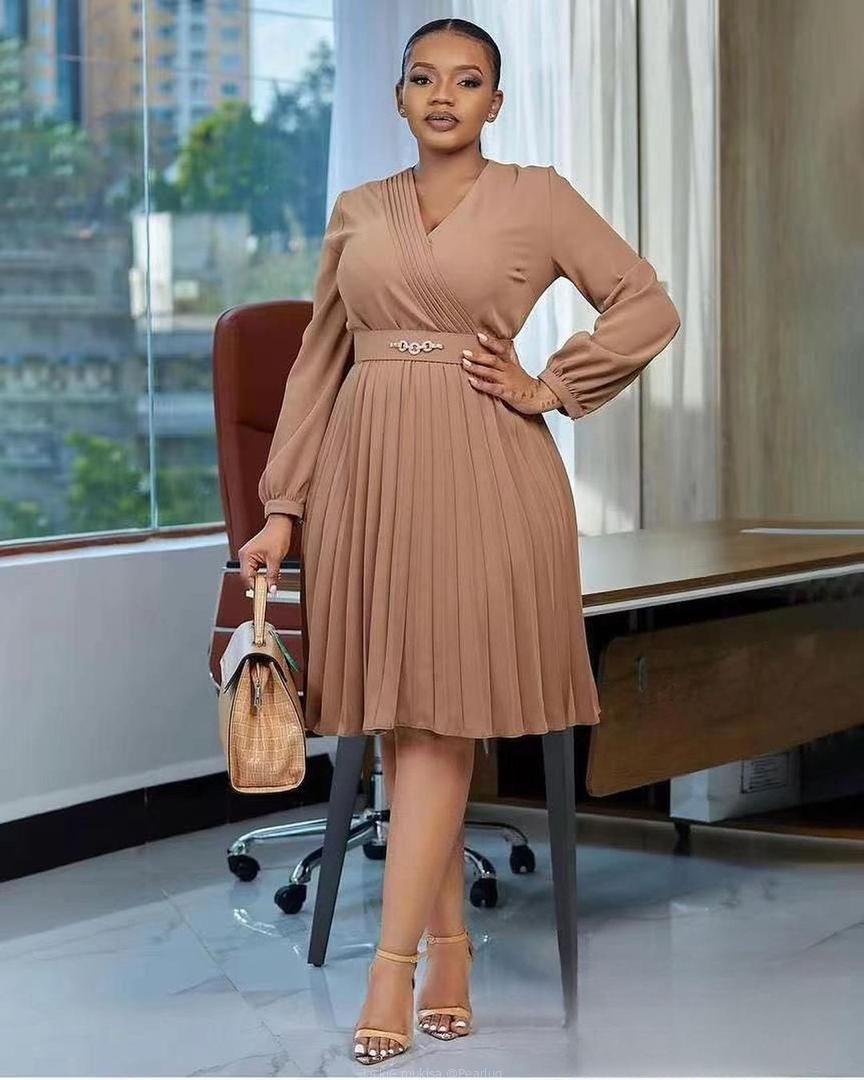 Classic office round dress