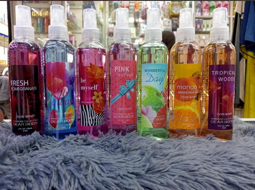 Perfume body sprays and mists