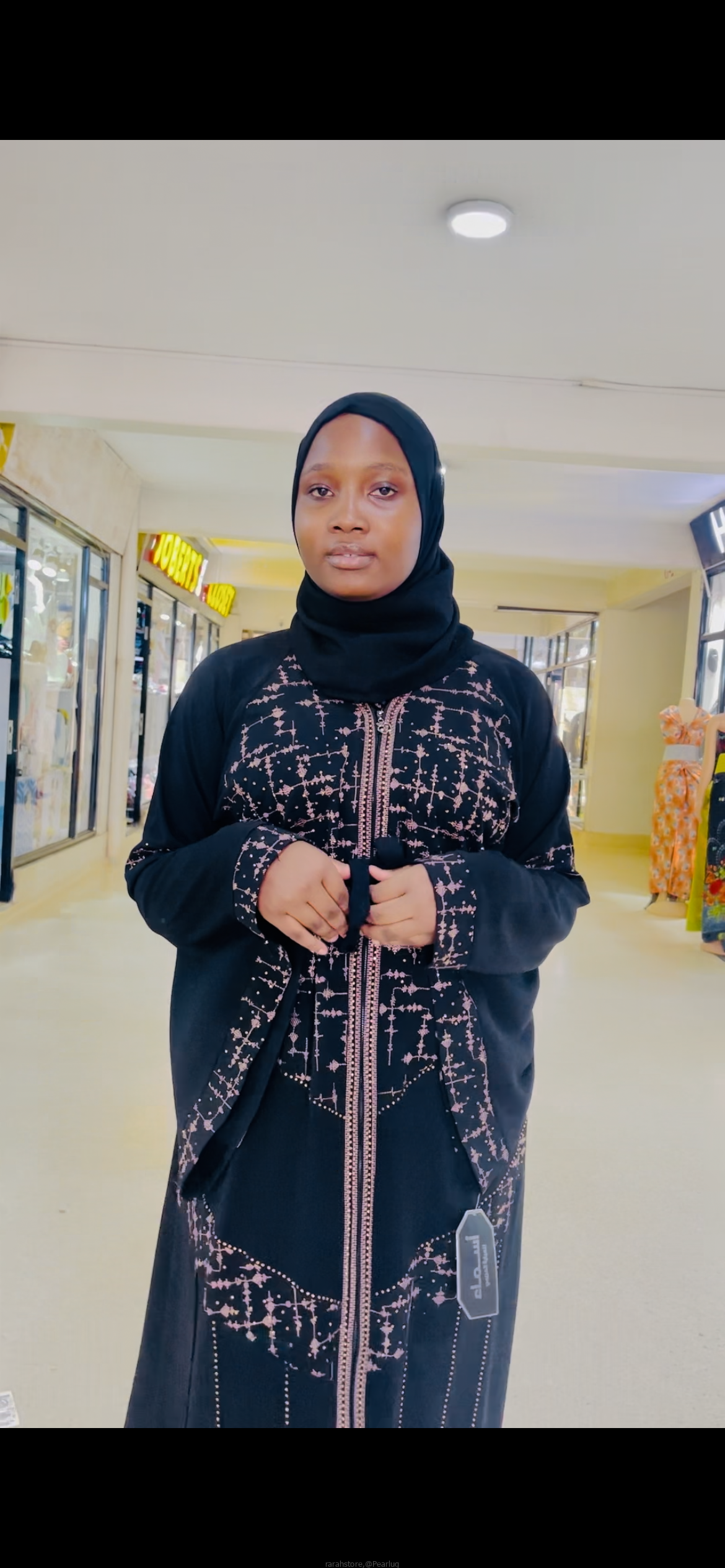 Black hijab with diamond stones