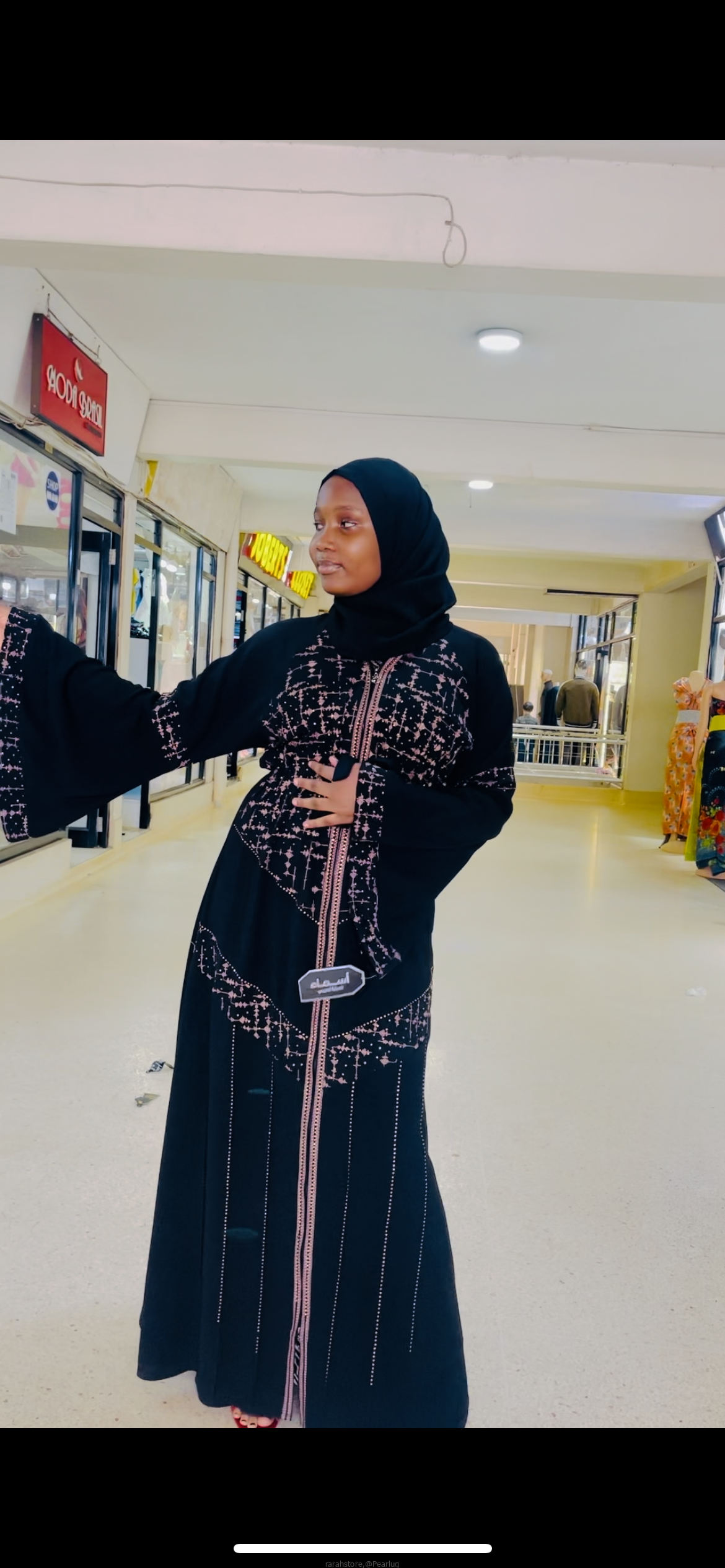 Black hijab with diamond stones