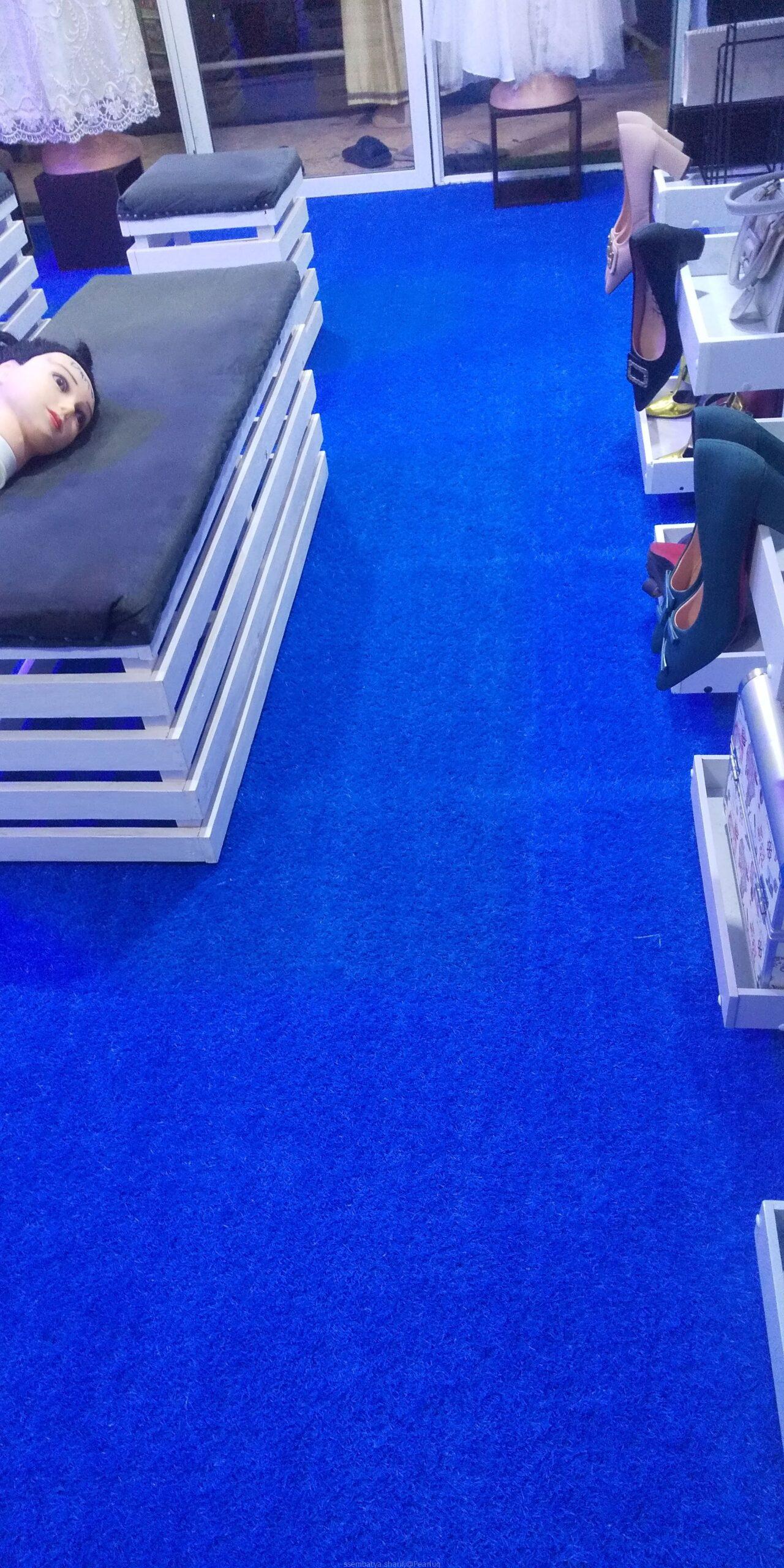 Blue grass carpet