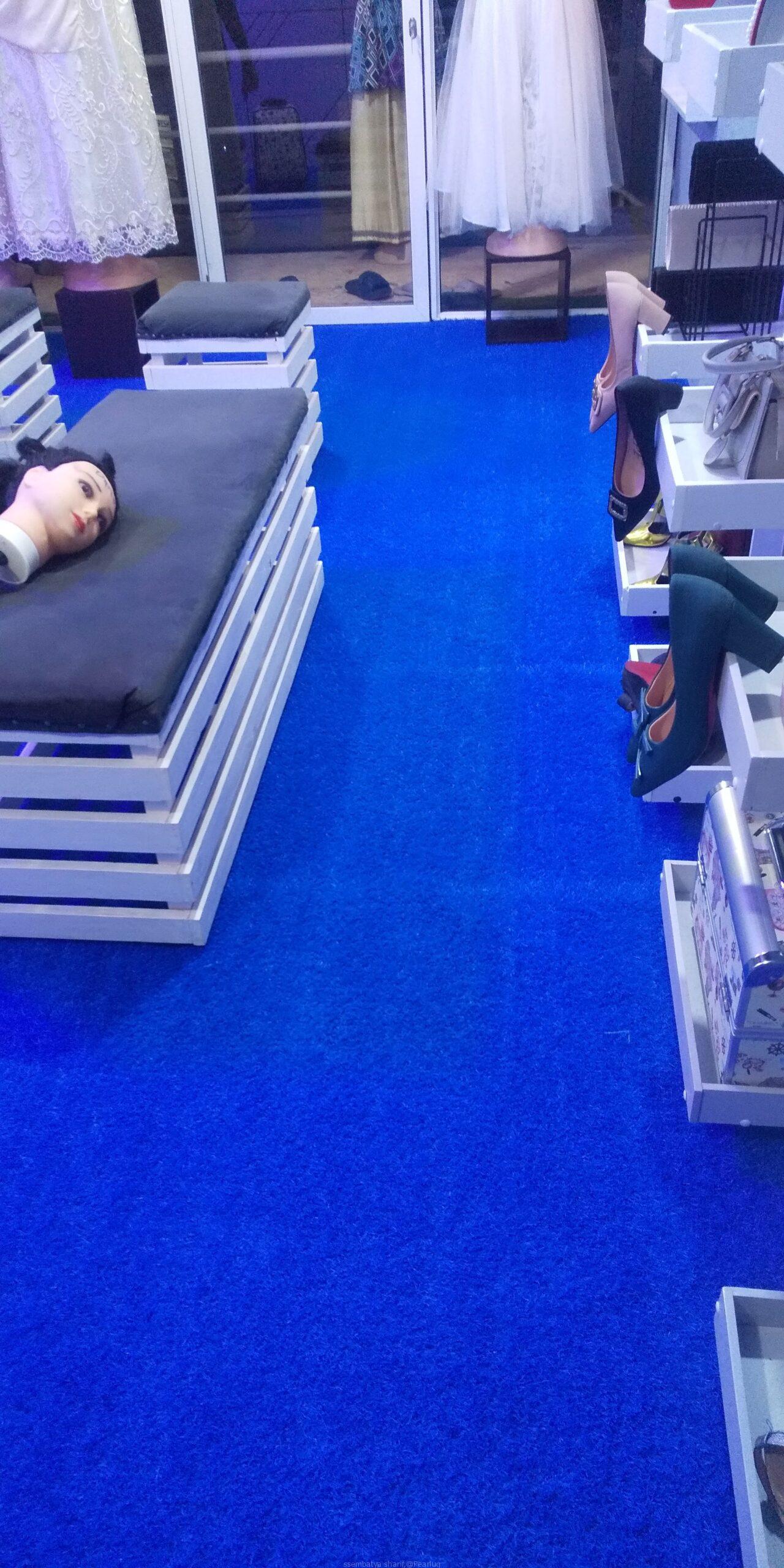Blue grass carpet