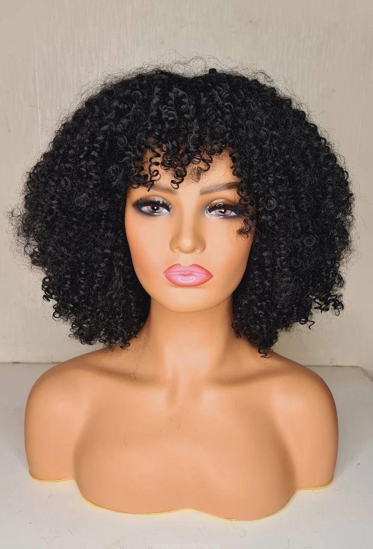 Curly fringe wigs