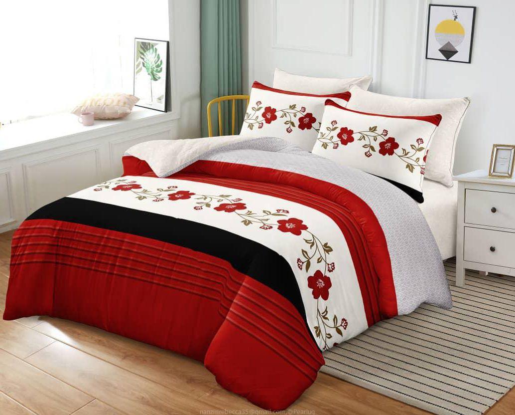 4pcs duvet 6*6 with 1bedsheet , 1 duvet and 2pillowcases