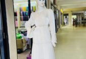 Soft silky autumn white dress