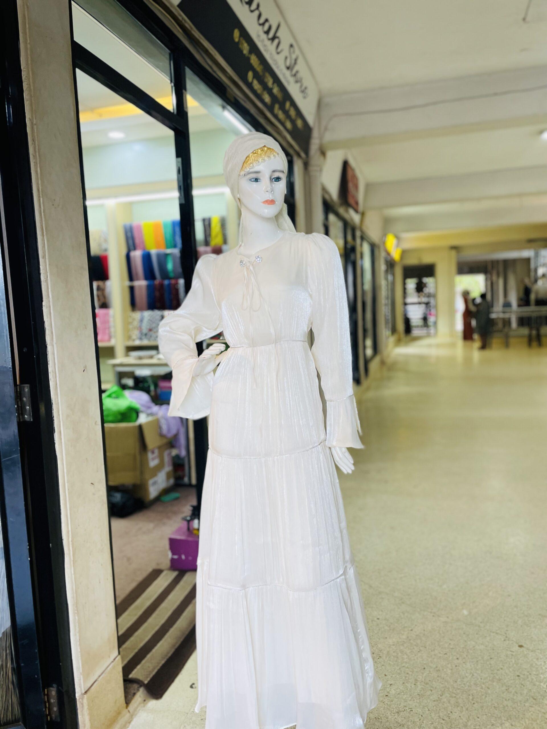 Soft silky autumn white dress