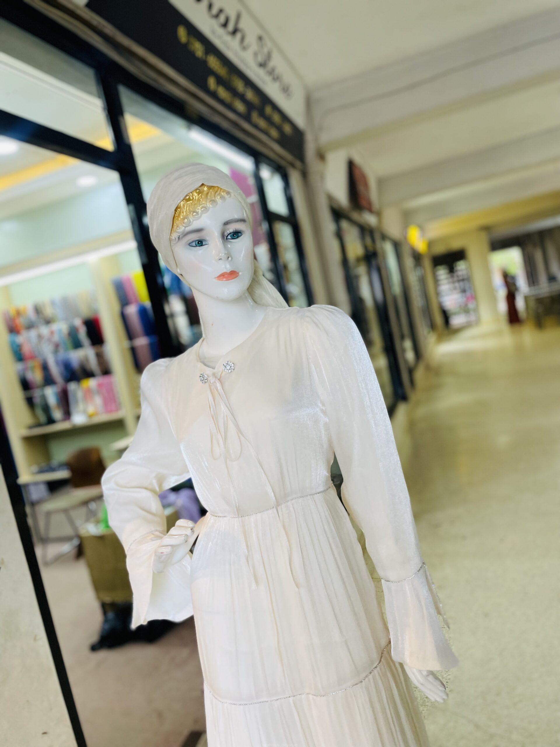 Soft silky autumn white dress