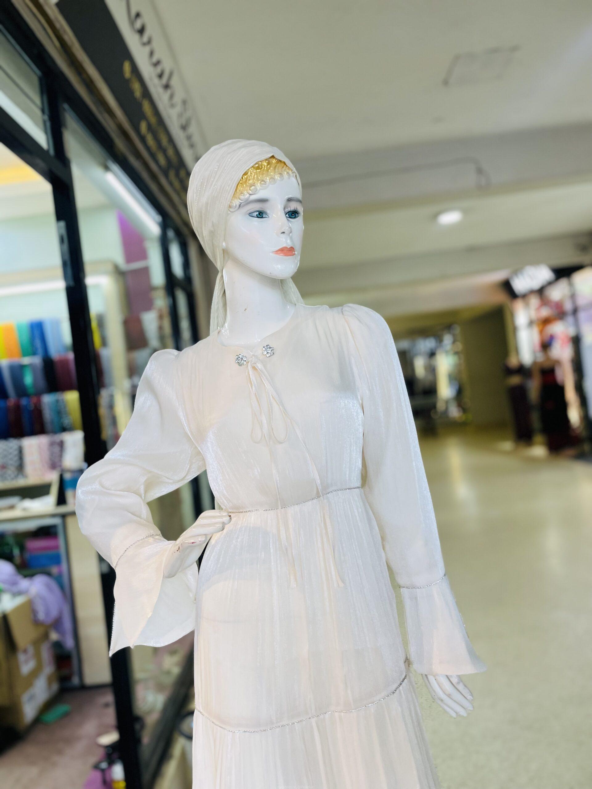 Soft silky autumn white dress