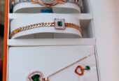 Lady watches with attached jewelry