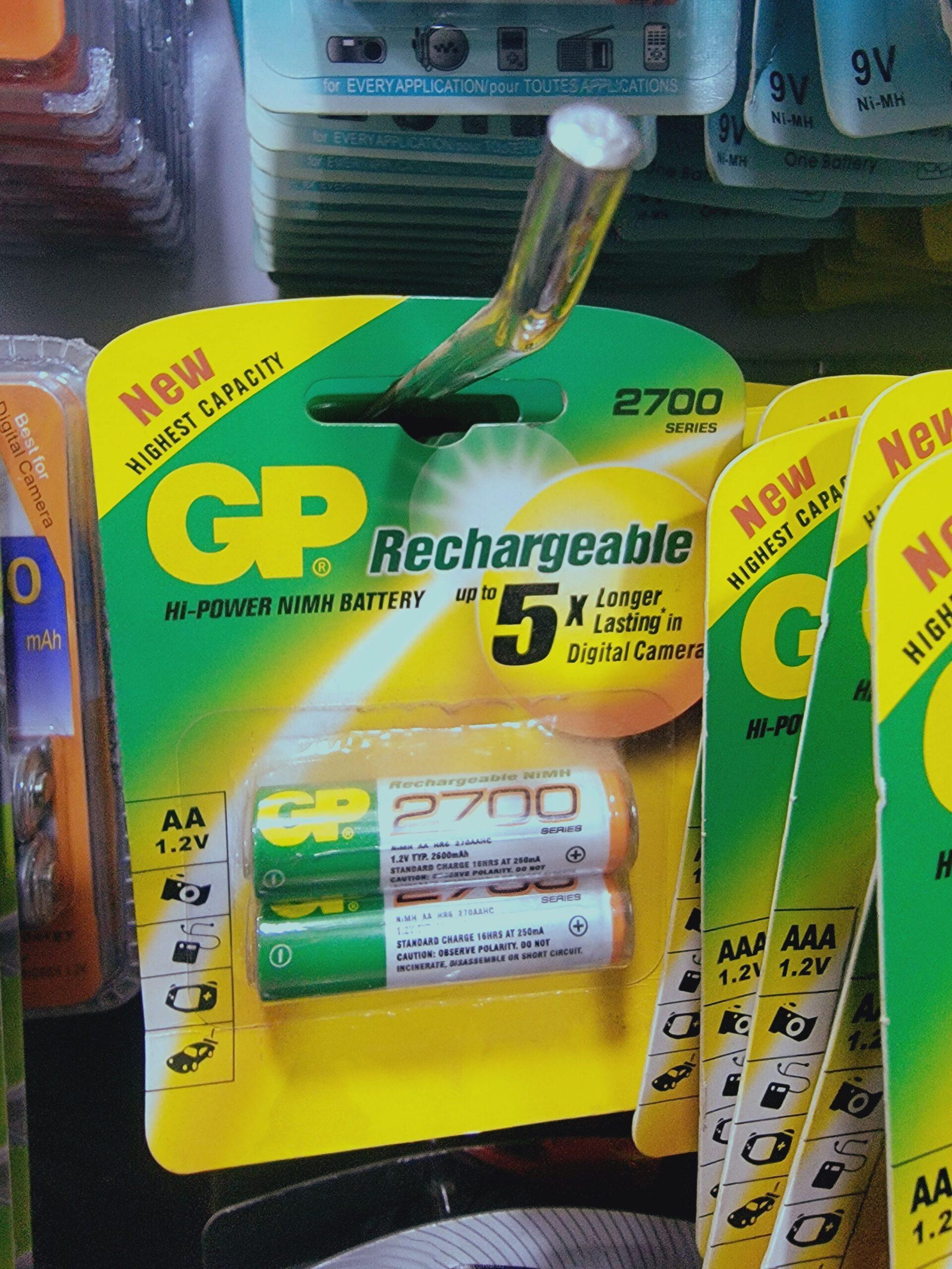 GP rechargeable batteries both AA and AAA