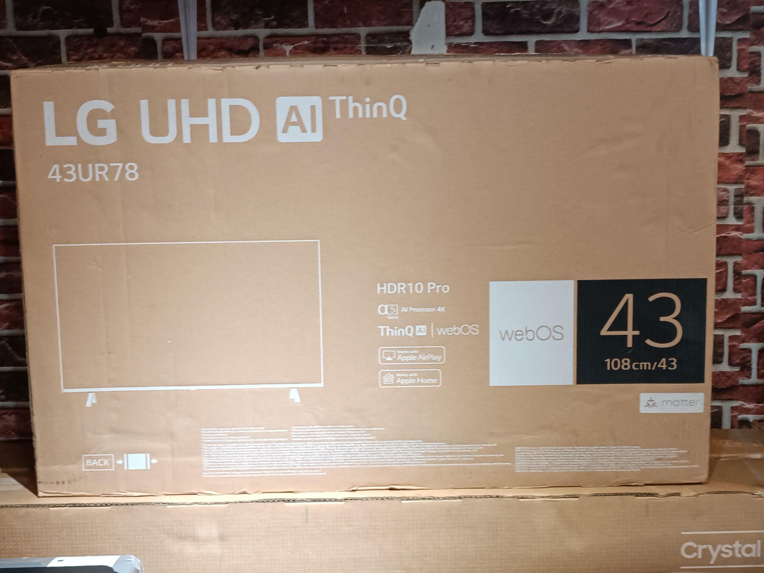 Brand New LG 43UR78 Smart UHD Al ThinQ Real 4K TV