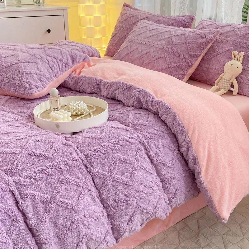 4pcs fleece duvet king size