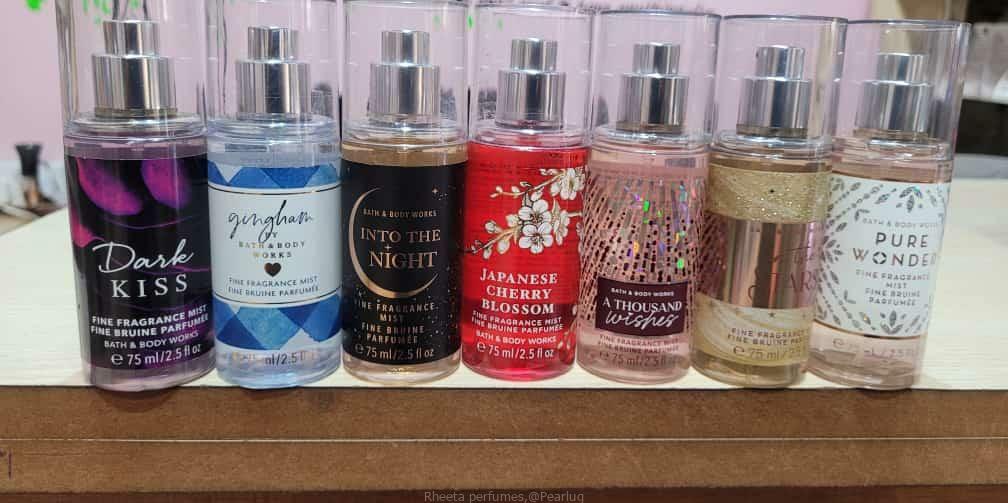 Mini size body mists by bath and body works