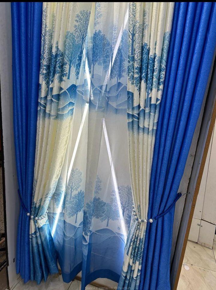 Plain curtains,floral curtains