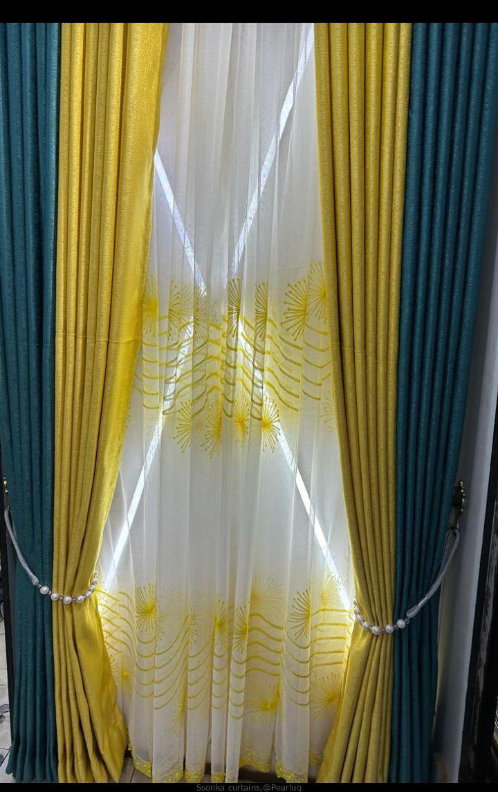 Plain curtains,floral curtains