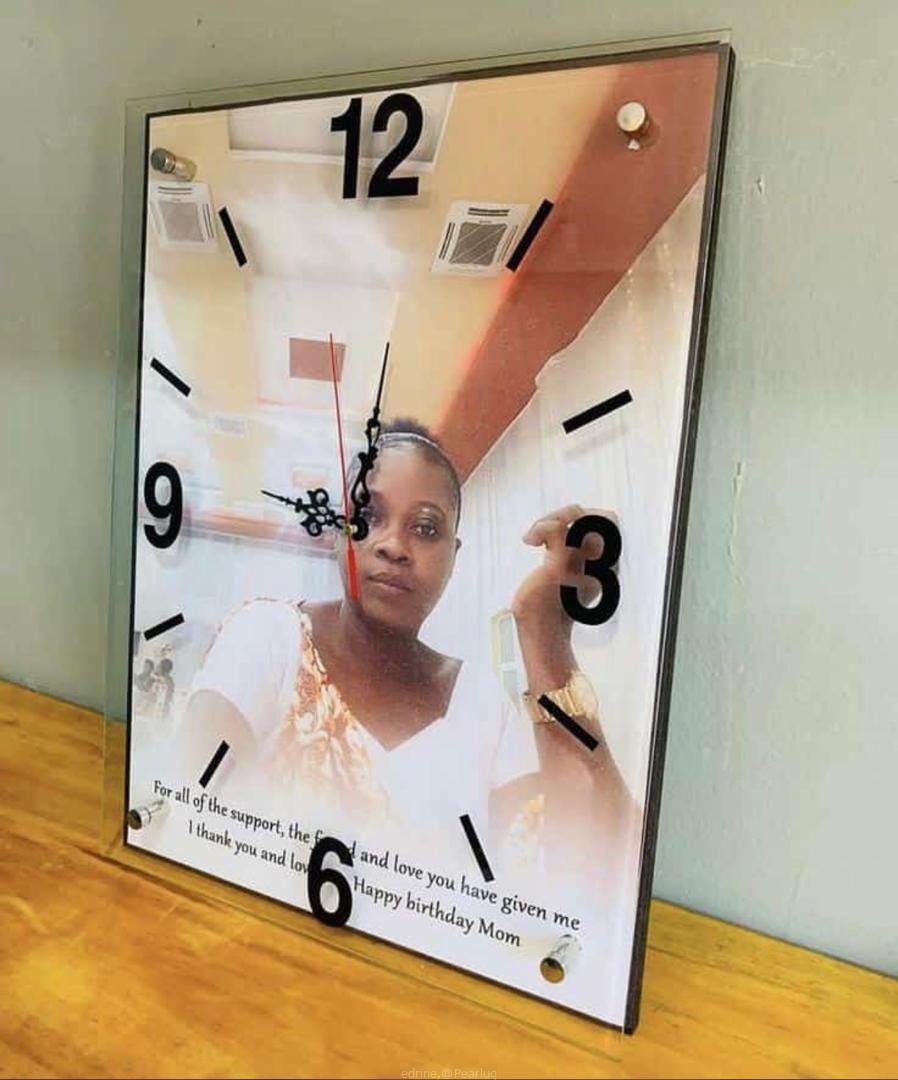 Glass wall clock