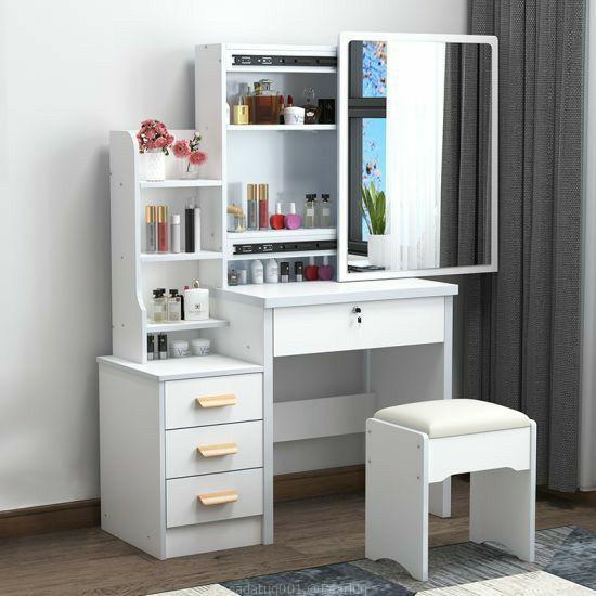 Nice looking dressing mirrors and chair L shape design