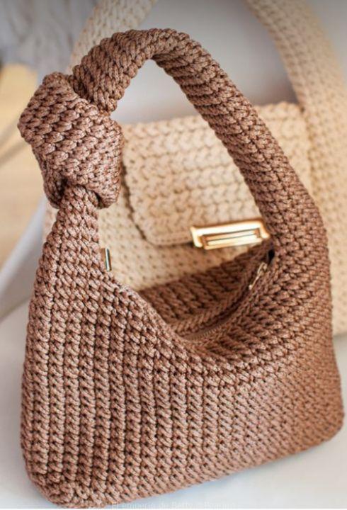 Tote rafia crotchet bag