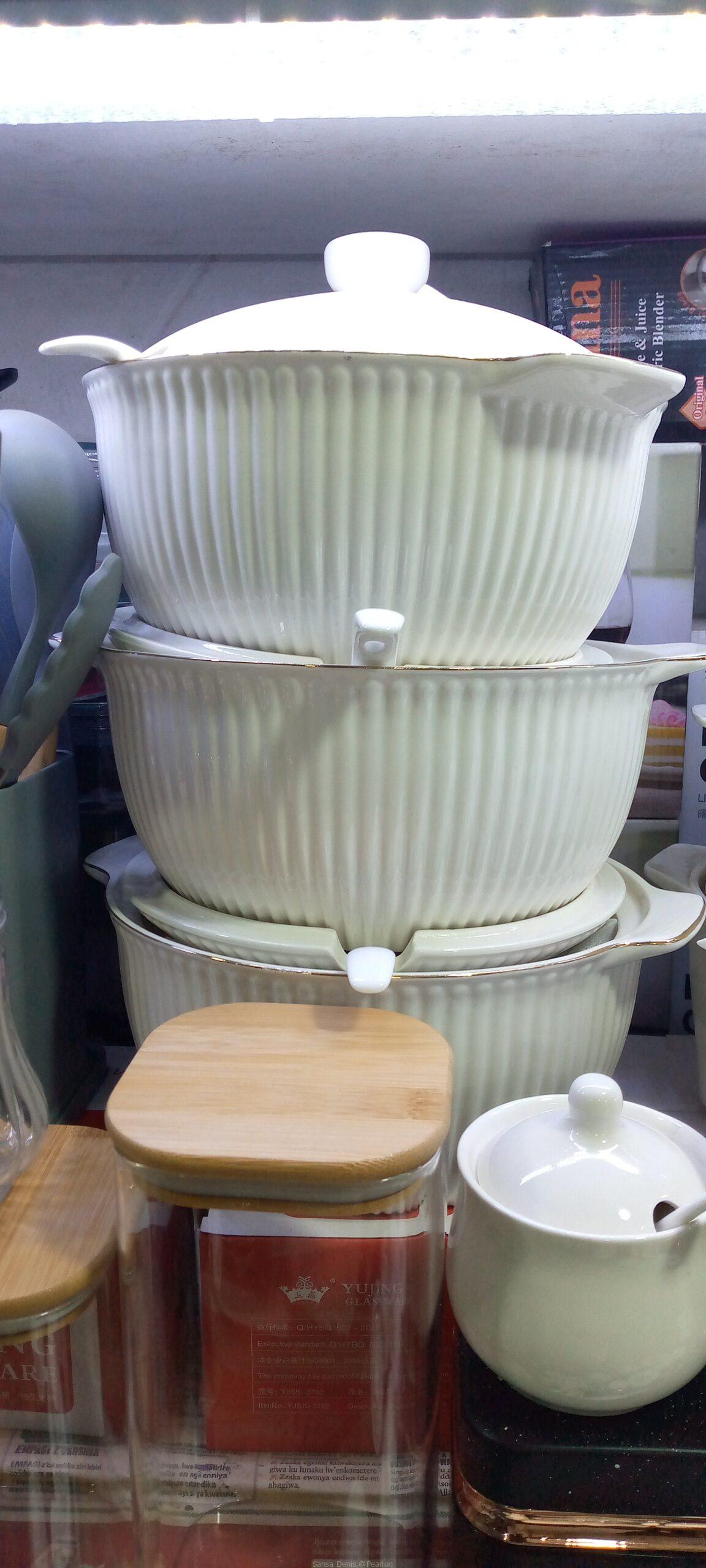 Ceramic dishes.
