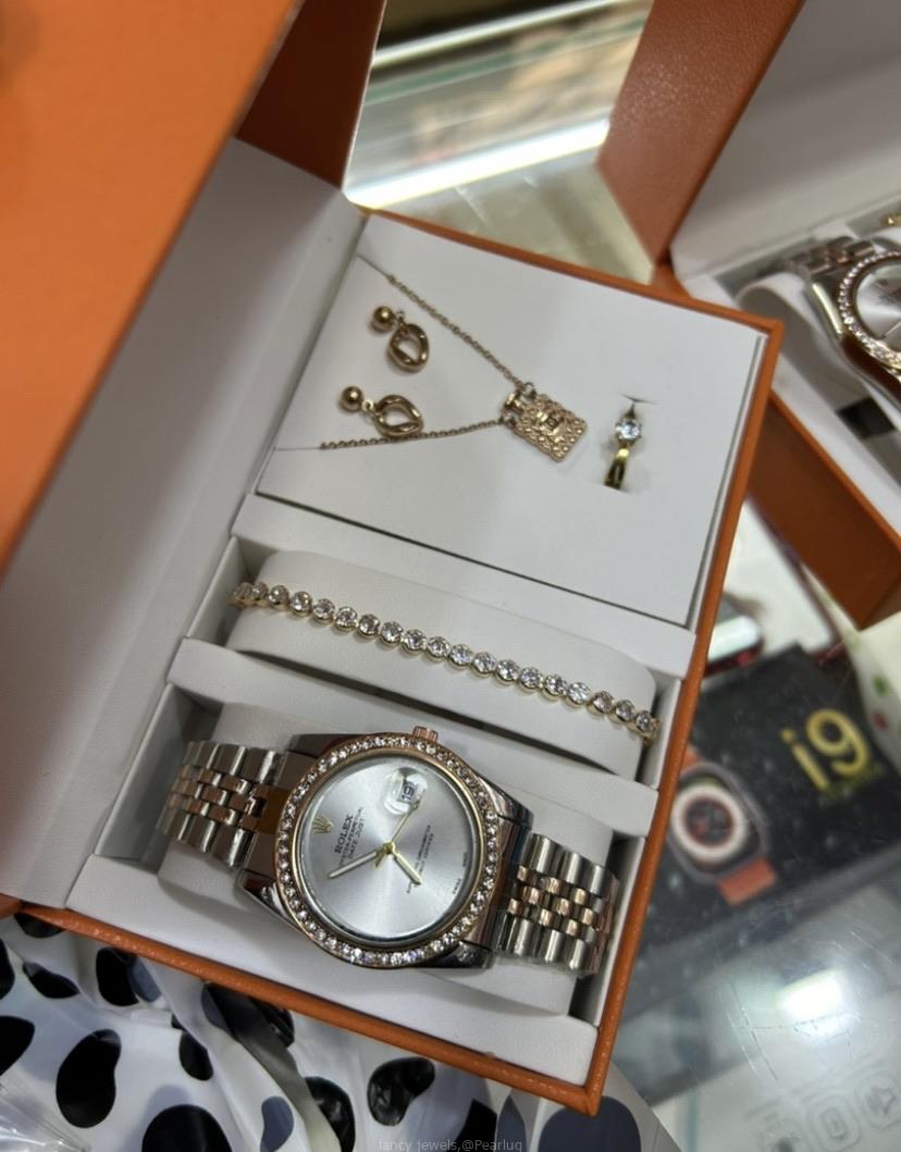 Full set of watch ,earrings ,bracelet and necklace