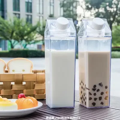 Arcyllic milk transparent storage bottle