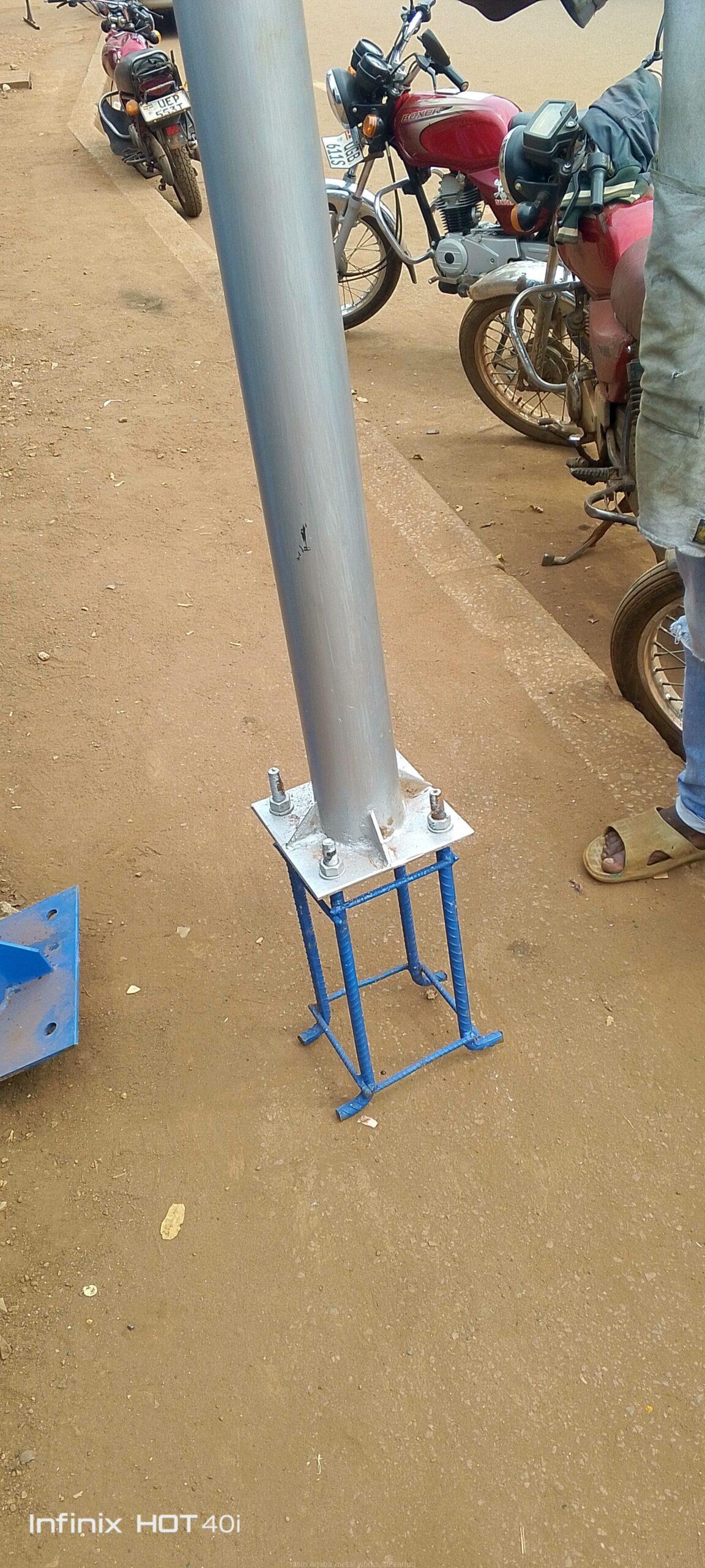 Electric pole with base