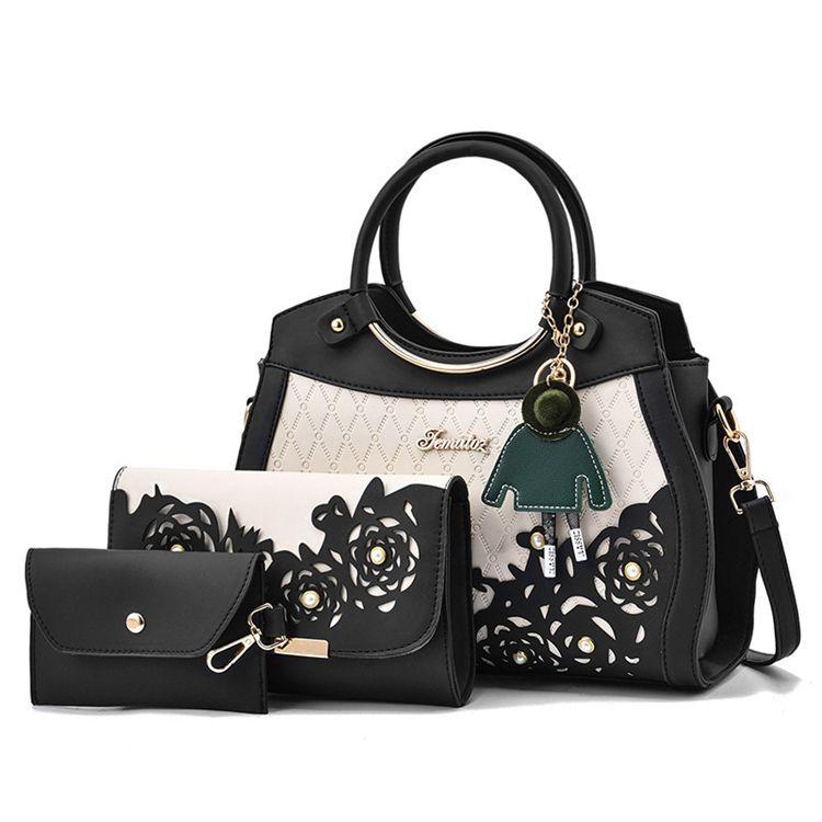3 piece leather lady bags
