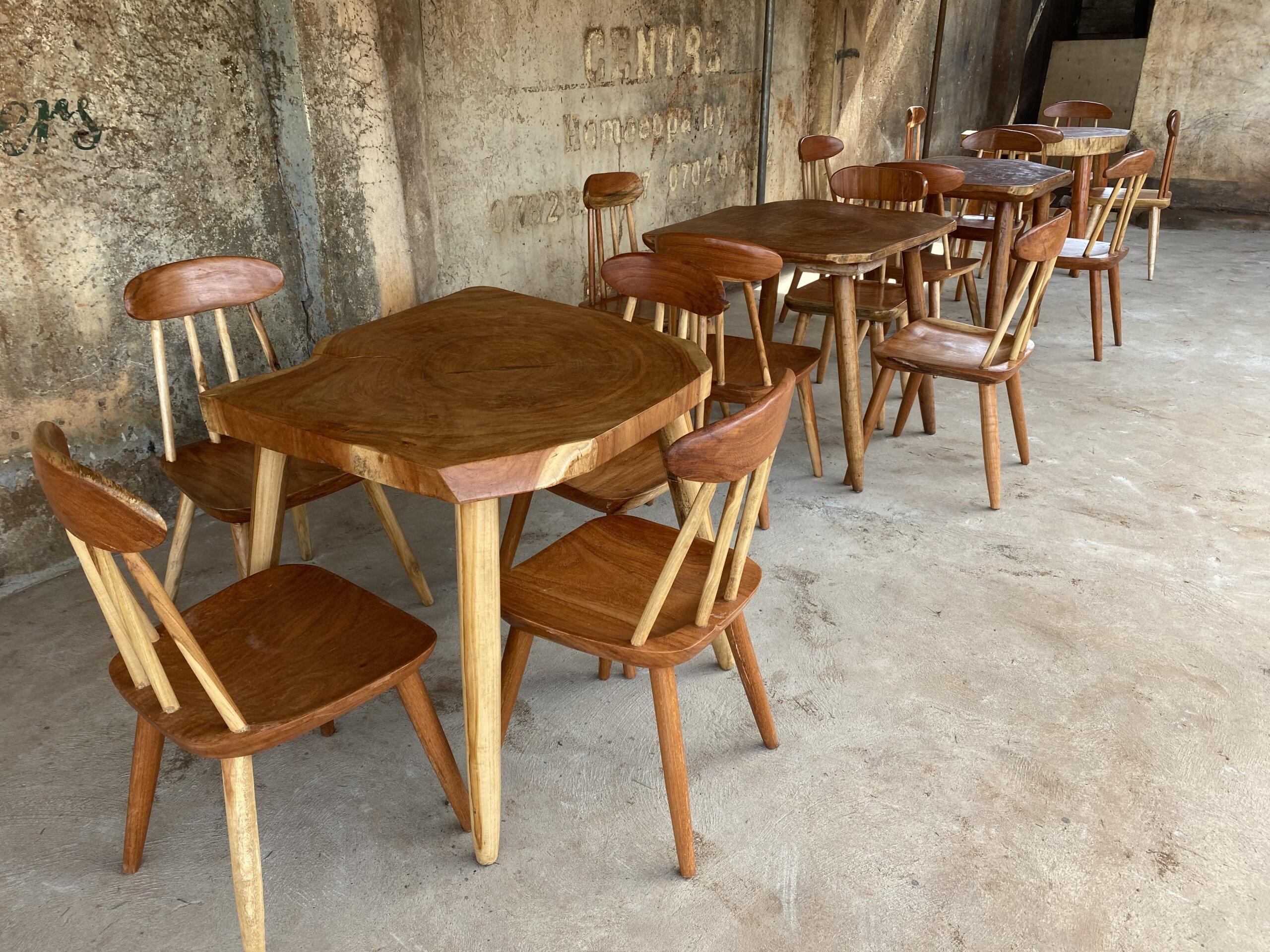 Afzelia rustic dining set