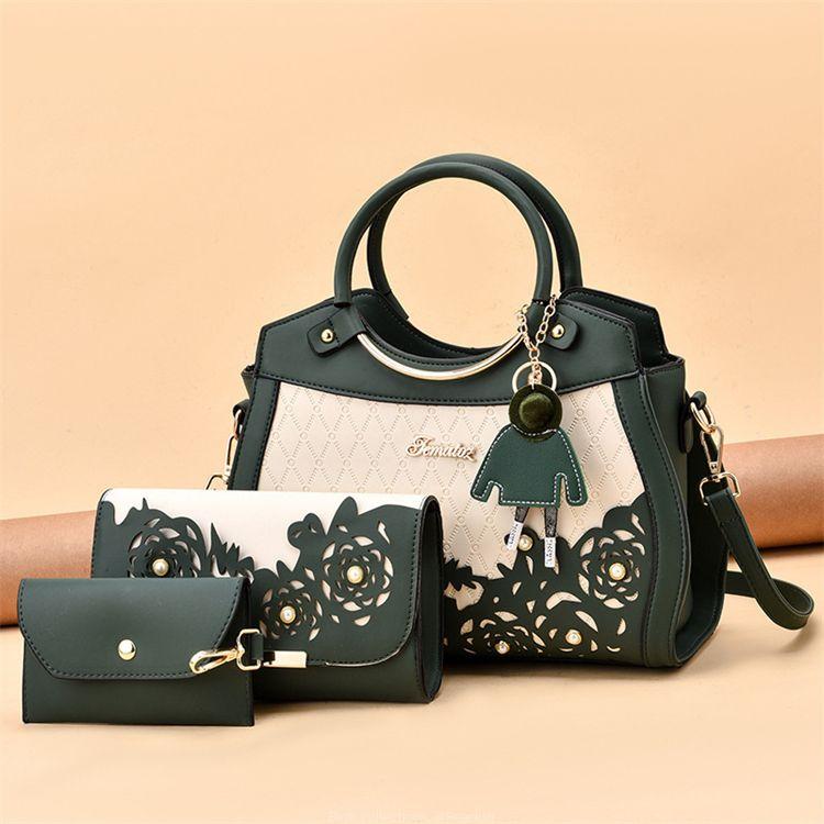 3 piece leather lady bags