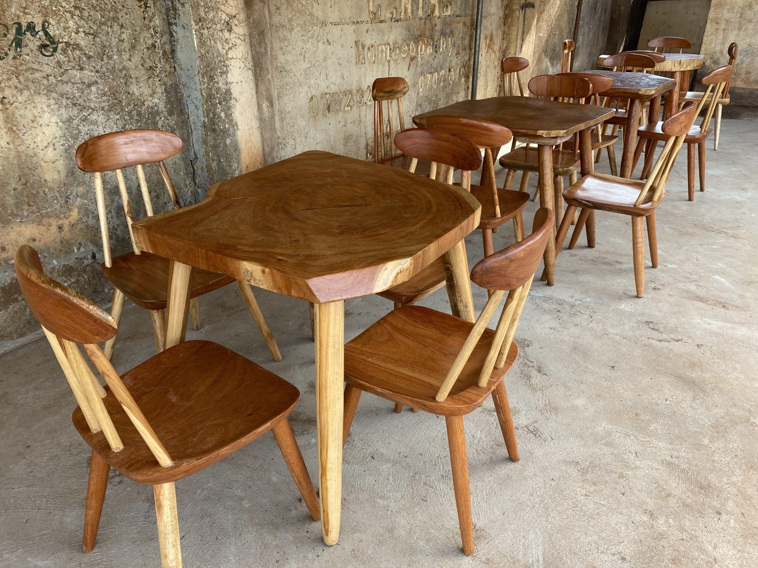 Afzelia rustic dining set