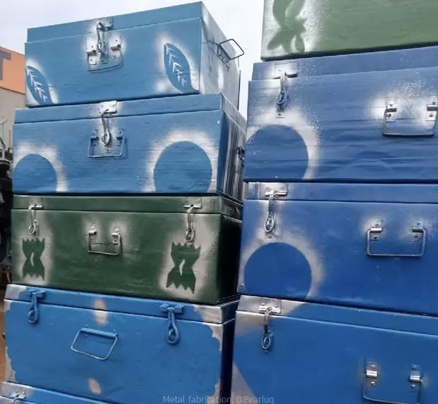 Metallic suit cases