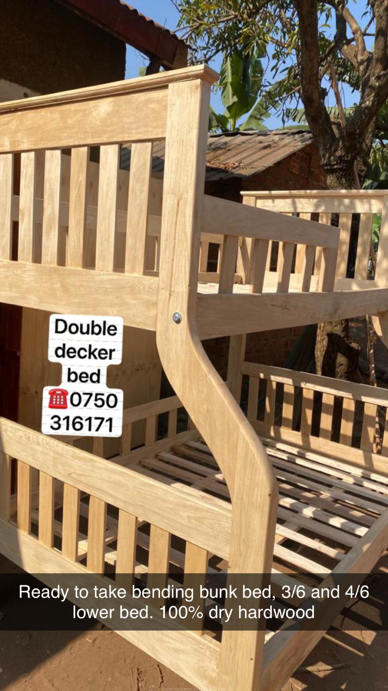 Bending double decker bunk bed