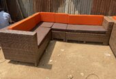 Rattan craft seats with a center table