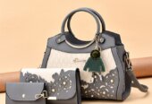 3 piece leather lady bags