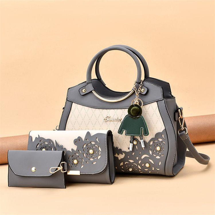 3 piece leather lady bags