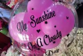 Birthdays balloons flowers cakes flowers white