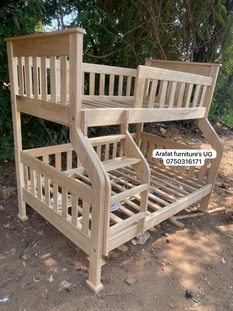 Bending double decker bunk bed