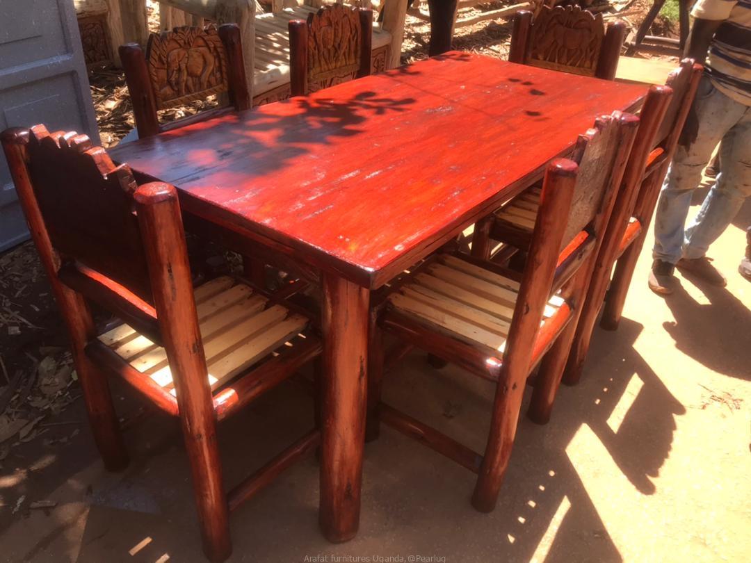 Solid 6 seater craft dining table with curving