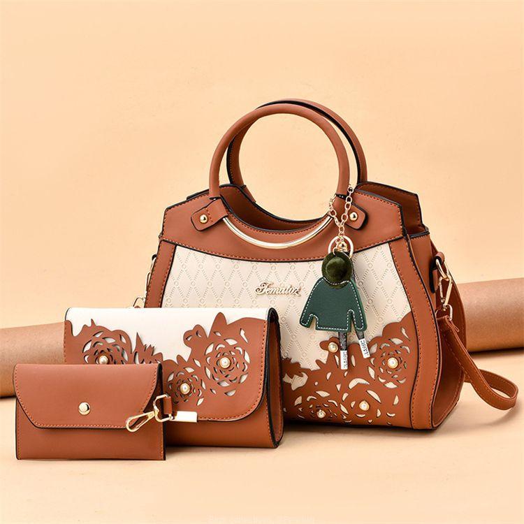 3 piece leather lady bags