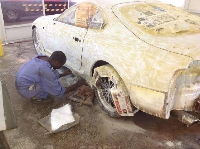 Car spraying in Uganda
