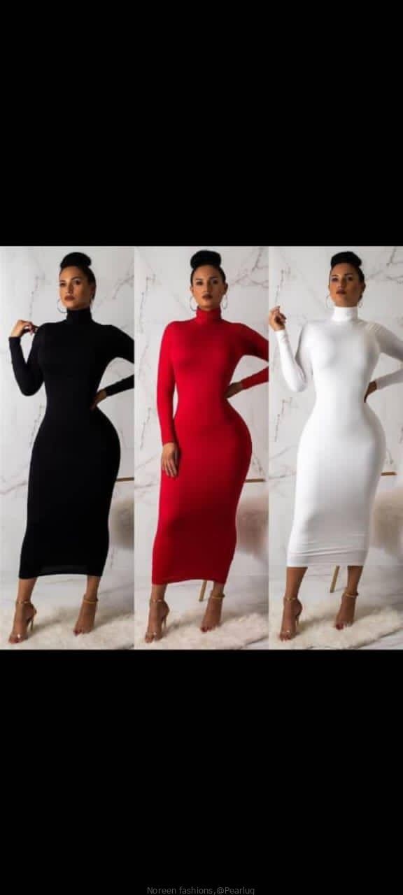 Pull neck Ladies Long Dress