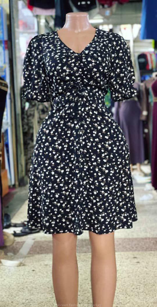 Black and white short round dress