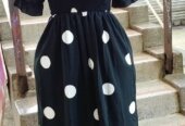 Black and white short round dress