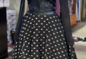 Black and white short round dress