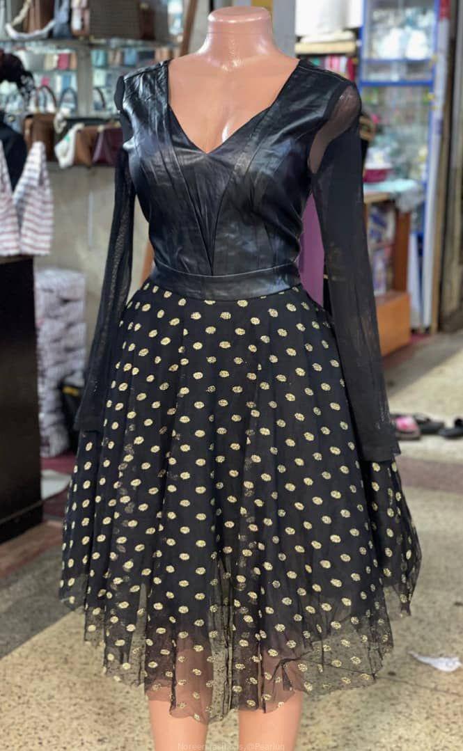 Black and white short round dress