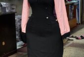 Pink and black dress for ladies