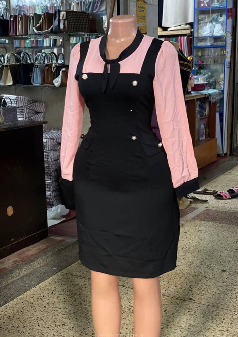 Pink and black dress for ladies