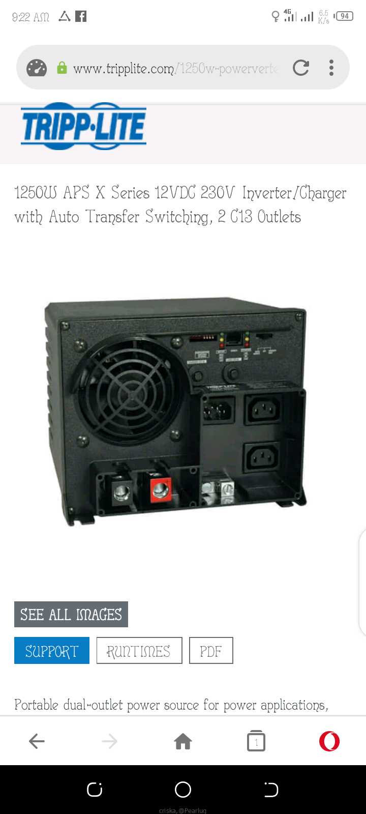 Tripplite 1250w solar inverter