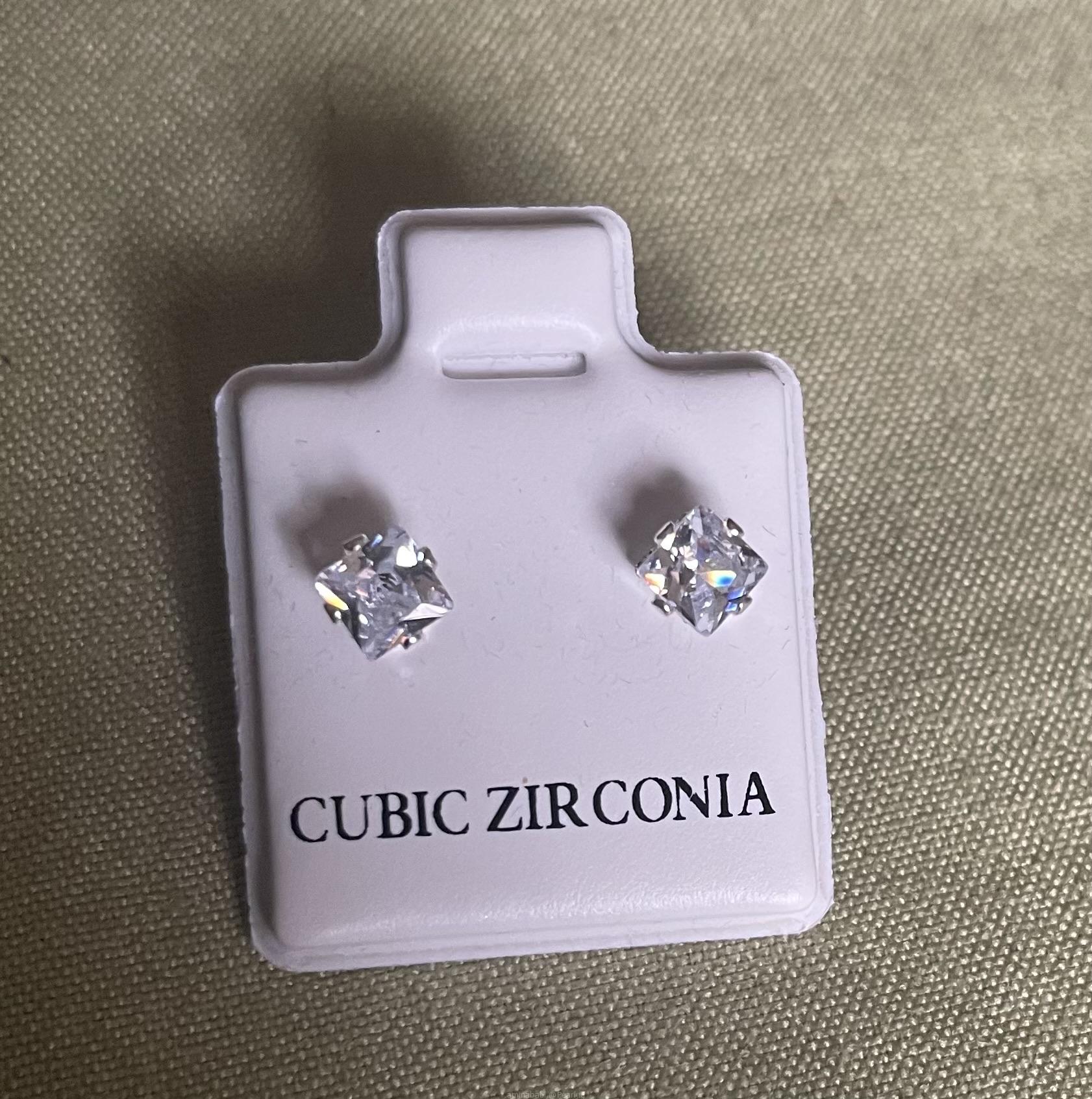 Cz Square Earrings